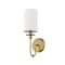 Z-Lite Ella 1 Light Wall Sconce, Rubbed Brass & Beige 809-1S-RB - alternate 5